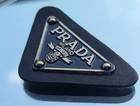  The Emblem   One Piece  Prada Triangle Plate Black With Silver Logo Replacement
