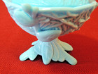Vintage  robin On Nest  Blue white Slag Glass By Westmoreland  Candy Dish  Ex  