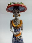 12  Talavera Catrina Colorful Mexican Ceramic Pottery Day Of The Dead Figurine