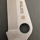 Spyderco Police Pocketknife Vg-10 Stainless Steel Plain Edge Lockback Clip Point
