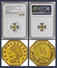 Top Pop  1857 California Gold  Indian  2a   Ngc Ms65   Pop 2 R 8   Solid Gold
