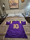 Sam Leavitt Lsu Tigers Handsigned Purple Custom Football Jersey Size Xl Bas Coa