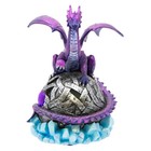 Toirveil 6-inch Resin Purple Dragon Figurine With Color Changing Orb