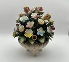 Nuova Capodimonte Porcelain Floral Arrangement Vintage Italian Flowers