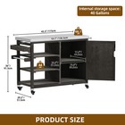 Outdoor Storage Cabinet Kitchen Bar Rolling Cart Patio Table W  Storage Cabinet
