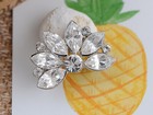Clear Rhinestone Faux Diamond Floral Wedding Bridal Bouquet Fashion Brooch Pin