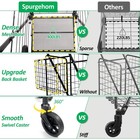 Spurgehom Grocery Cart On Wheels Folding Shopping Carts For Groceries 140l Ju   