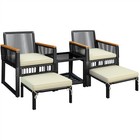 5pcs Patio Furniture Set Outdoor Rattan Furniture With Table For Garden Yard