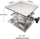 8  X 8   Stainless Steel Lab Jack Scissor Stand Platform  Lab Lift Stand Table