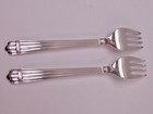 2 Christofle France Aria Flatware Salad Forks Silverplate
