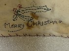Antique Vtg Folk Art Child   s Hand Embroidery Merry Christmas