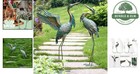 Art Deco Metal Crane Statues - Stunning 36-39 Inch Bird Sculptures For Outdoors