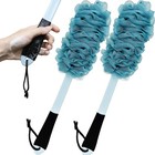 2 Pack Back Scrubber For Shower  Anti Slip Long Handle Bath Body Brush  Loofah W