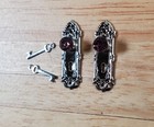 Dollhouse Doorknobs Silver With Purple Crystal Knob Metal 1 12 Scale Miniature