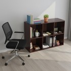 6-cube Storage Shelf Bookcase  Wooden 2-tier Floor Standing Open Bookshelf Brown