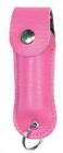 Pink Pepper Spray Police Defense Oc-17 Magnum W  Leather Keychain Case