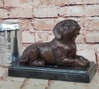 Classic Bronze Labrador Sculpture     Hand Made Moigniez Pet Figurine Decor