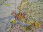 School Wall Map World Map World Traffic Ships Railway Lines 1961 202x159cm