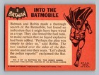 1966 Topps Batman  black Bat Logo   8 Into The Batmobile Trading Card