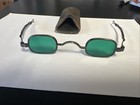 Antique 1860s Eye Glasses W  Emerald Green Lens - Civil War Era Sunglasses