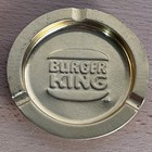 Vintage Ashtray Burger King Fast Food Restaurant Collectible Gold Metal 3 5   