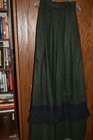Pioneer Frontier Victorian Civil War 19th Century Skirt Dk Green Wlace  42wais