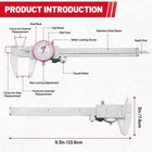Metric Dial Caliper Measuringtool 0-150mm Range Mechanical Metal Stainless Steel