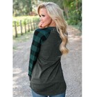 New Women Casual Long Plaid Sleeve Tops Shirt Ladies Loose T-shirt Blouse Top S