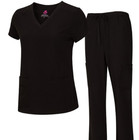 Medical Nursing Natural Uniforms Women s Cool Stretch V-neck Top And Cargo Pant 