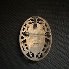 925 Sterling Silver Oval Engraved Brooch Pin  No Stone  Silver Tone