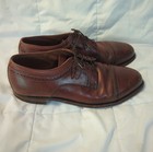 Vtg Johnston   Murphy Aristocraft 11d Brown Leather Brogue Derby Dress Shoe Usa