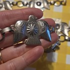Vintage Silver Tone Metal Thunderbird Concho Link Chain Belt Western Unisex 38 