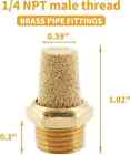 12 Pcs Air Pneumatic Mufflers Silencer Brass Pneumatic Exhaust Muffler 1 4 Npt M