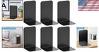 Heavy-duty Black Metal Bookends - Sturdy Pair For Shelves   Desk Organization