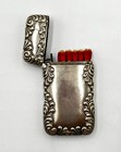 Antique Vintage Art Nouveau Sterling Silver Vesta Match Safe Case Holder Old