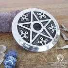 Pentagram Incense Burner 4 5  New Aluminum Silver Color Ash Catcher Altar Tile