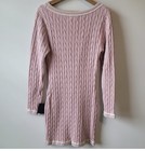 Lulus Pink Bodycon Sweater Dress Long Sleeve Mini White Trim