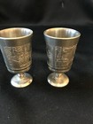  2  Vintage 1970 s Rein Zinn Bleifrei Pewter German Cognac Shot Glasses