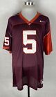 Nike Virginia Tech Hokies  5 Men s Football Jersey Xxl Length  2 Sewn