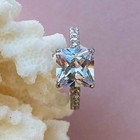 Sterling Silver Classic 3 Ct Princess Accented Solitaire Engagement Ring Squa   