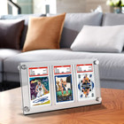 35pt Graded Acrylic Display Case - 3-slot Clear Wall Frame For Collectible Tradi