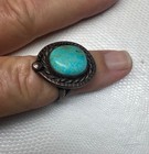 Vintage Old Pawn Navajo Sterling Silver Turquoise Ring Sz  7  Free Shipping