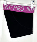 Nike Pro Dri-fit Women s Xs Running Shorts Fitted Elastic 22  Waist Black Pink