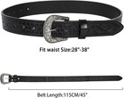 Vintage Western-cowboy-belt For Women Men - Carved Buckle Pu Leather Waist Belts