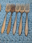Set Of 9 Vintage Dirigold Dirilyte Goldware Regal  Salad Forks Flatware