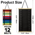 1 Pcs Karate Taekwondo Martial Arts Belt Display Rack Holder 12 Belts Wooden