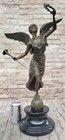 Art Deco Hand Made Nike Female Victory Angel Museum Quality Bronze Statue Decor