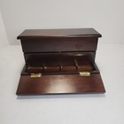 Vtg The Bombay Company Wooden Jewelry Box   Tiered Desk Organizer  Dark Mahogany