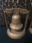 Vintage Liberty Bell Cast Metal Bookends Book Ends  federal Style Set Of 2 