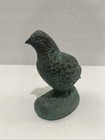 Vintage Solid Bronze Brass Quail Bird Figurine Nice Patina 5 5  Tall